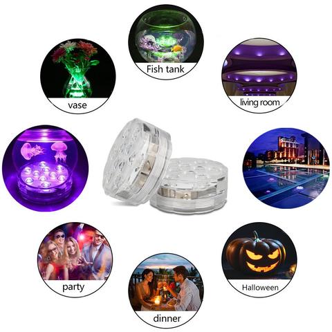 Vodotěsná LED podvodní lampa s dálkovým ovládáním - GlowRipple