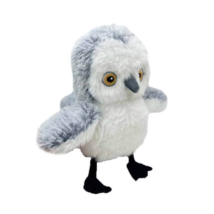 Kuscheltier Eule grau-weiß, Plüsch, Kinder, Geschenk, weiches Spielzeug, realistisch, hochwertig