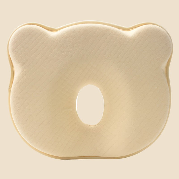 Gelbes ergonomisches Baby-Kopfkissen, atmungsaktiv, langsamer Rückprall, Formkissen.
