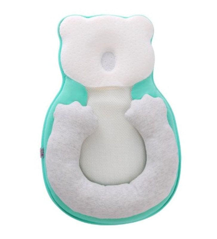 Baby-Kopfkissen gegen Plattkopf, ergonomisch, mintgrün, atmungsaktiv, Neugeborene.