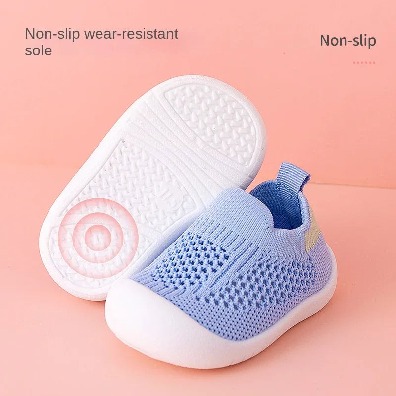 Blaue Kinder-Sneaker, atmungsaktiv, rutschfest, weiche Sohle, für Jungen und Mädchen.