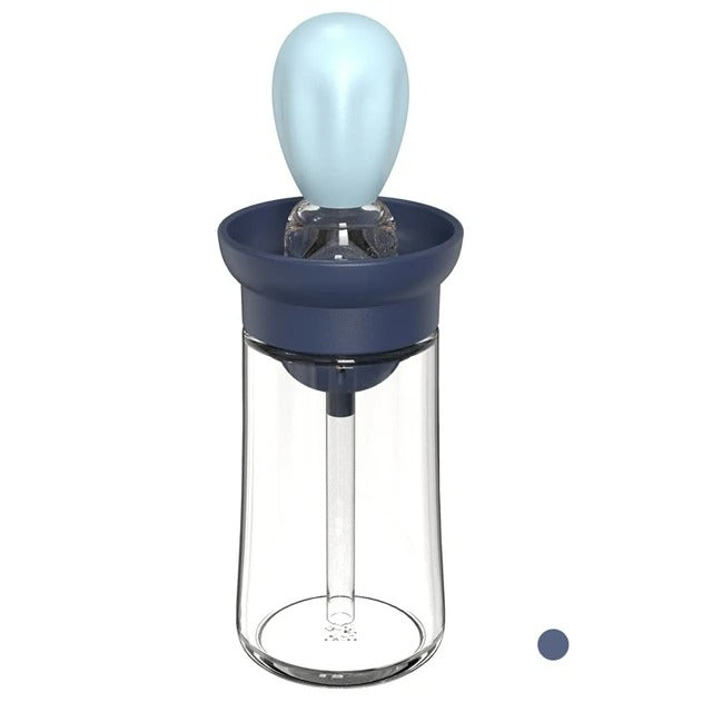 Transparente Babyflasche mit blauem Silikonsauger, BPA-frei, 150ml, für Neugeborene.