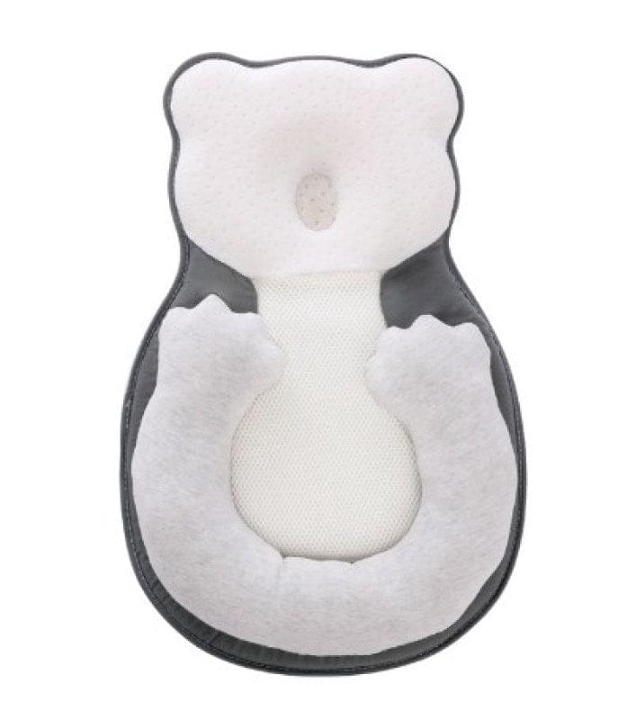 Babykissen ergonomisch, grau-weiß, atmungsaktiv, Neugeborene, Kopfstütze, Schlafpositionierer