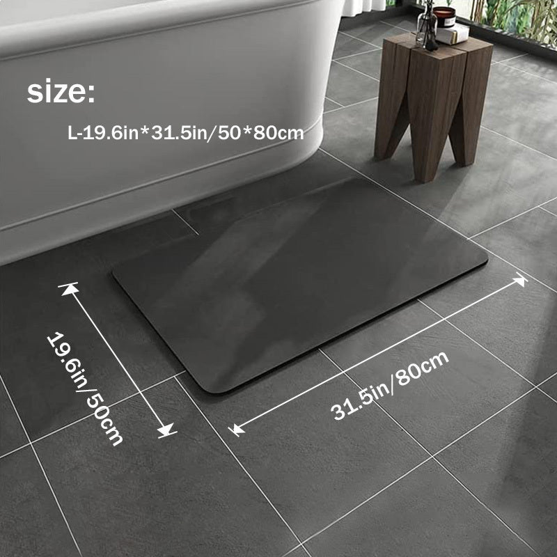 Schwarze Badematte, rutschfest, 50x80cm, Badezimmer, rechteckig, modernes Design, wasserabsorbierend.