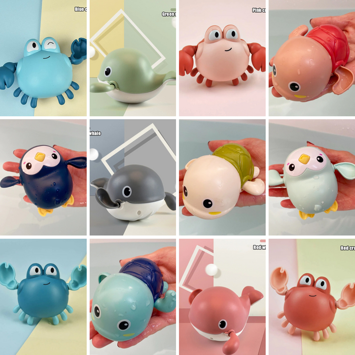 Bunte Baby-Badewannenspielzeuge, Tierfiguren, Kunststoff, wasserdicht, Kinderbadespielzeug.