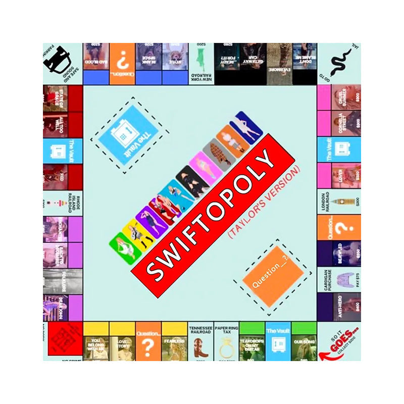 Hudba založená na deskové hře s písňovými kartami a Monopoly penězi pro herní večery.