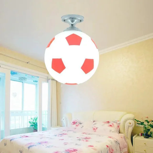 Moderne Deckenleuchte, Fußball-Design, Glas, LED, Kinderzimmer, Schlafzimmer, Wohnzimmer.