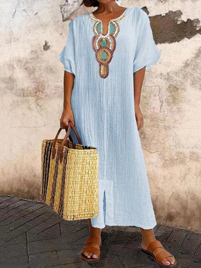 Kaftan maxidámské šaty s výšivkami – Yasmin