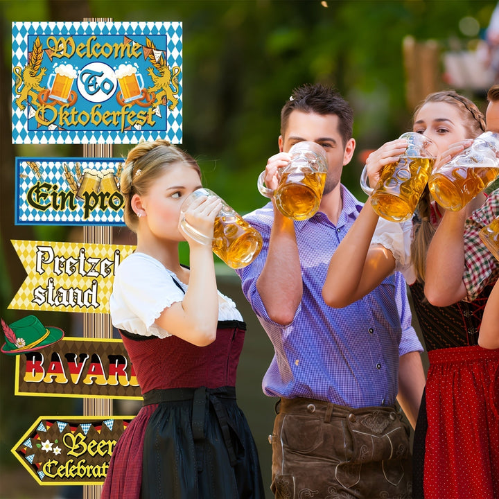 Oktoberfest slavnostní dekorace prostoru, 3 sady (po 10 kusech) – WiesnSkyltSet Oktoberfest 2025