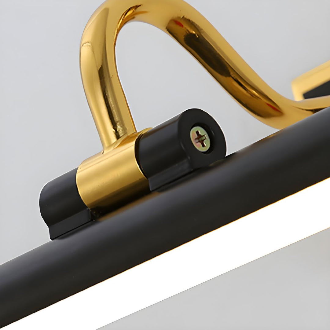 Luxuriöse goldene Spiegelleuchte, modernes Design, LED-Beleuchtung, Badezimmerleuchte.