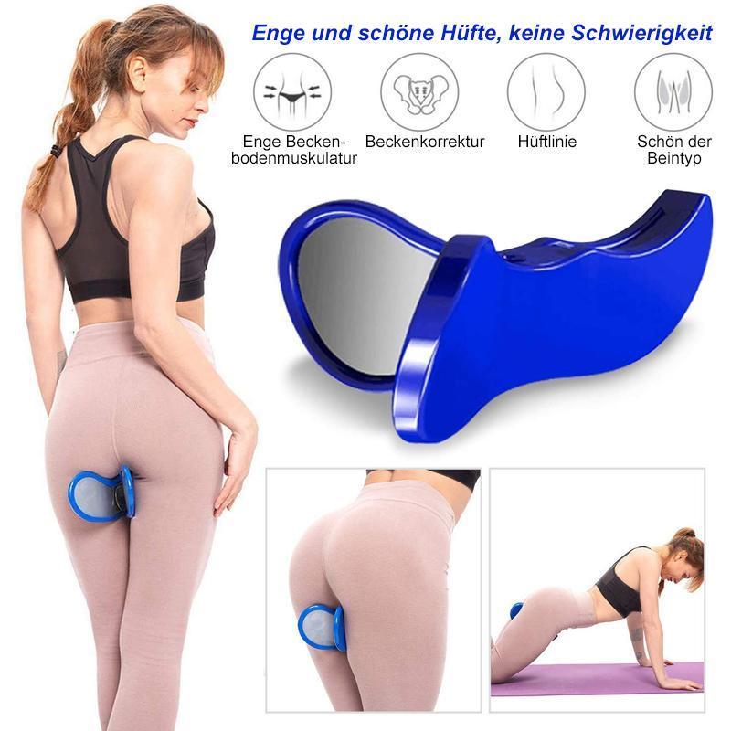 Blauer Beckenbodentrainer für Frauen, Fitnessgerät zur Hüft- und Beinmuskulaturstärkung.