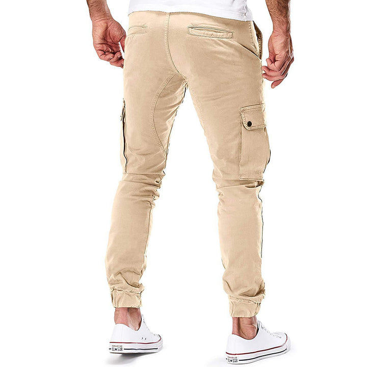 Beige Herren-Cargohose, Baumwolle, Taschen, lässig, modisch, bequem, Freizeitkleidung.