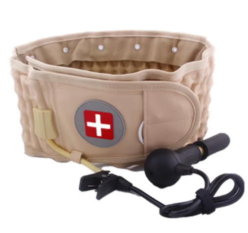 Beige Taillenformer mit Pumpe, verstellbar, für Rückenunterstützung und Körperformung.