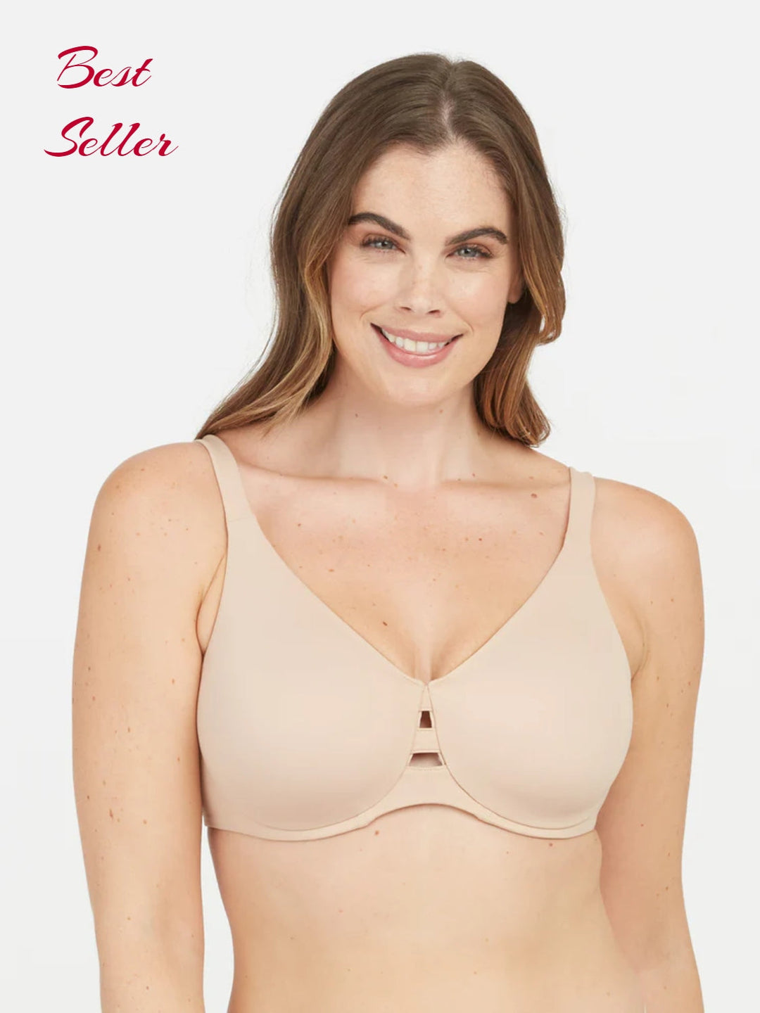 Beiger Minimizer-BH für Damen, nahtlos, stützend, Bestseller, bequem, Unterwäsche.