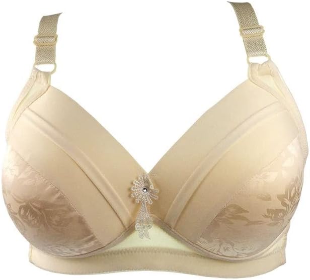 Beiger Damen-BH, gepolstert, mit Spitze, verstellbare Träger, elegantes Design.