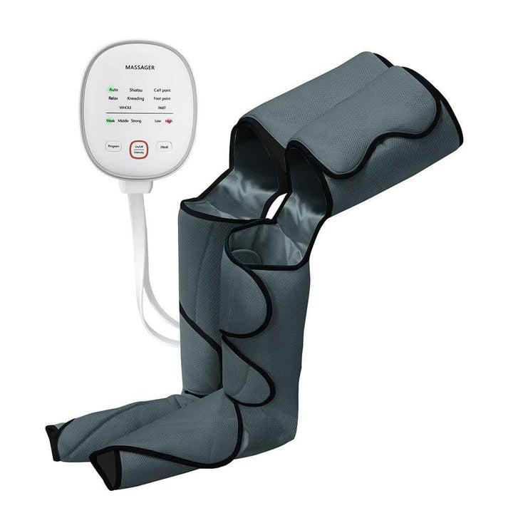 Beinmassagegerät, elektrisch, grau, für Muskelregeneration, Kompressionstherapie, Fitness.