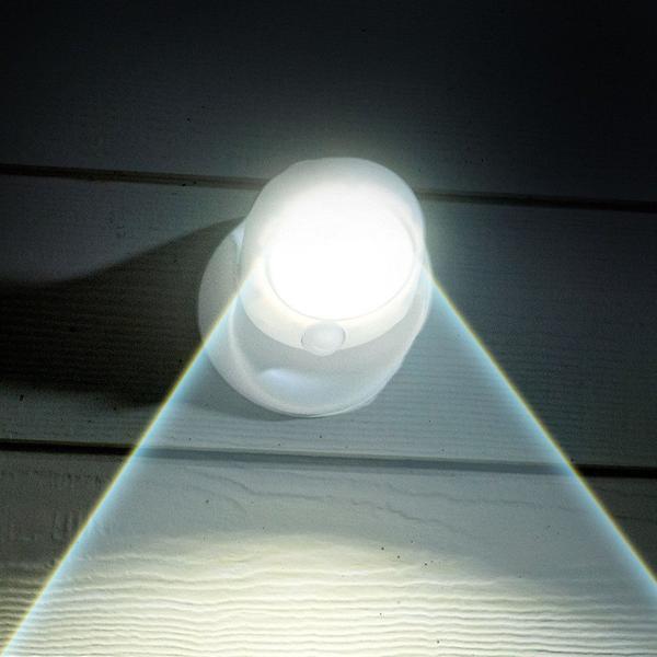 LED-Lampe mit Bewegungssensor, ultrahell, weiß, für Innen- und Außenbereich.