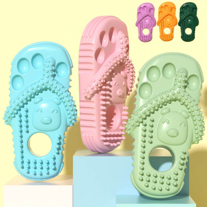 Bunte Hundekauspielzeug-Slipper, wasserdicht, bissfest, Zahnpflege, in verschiedenen Farben.