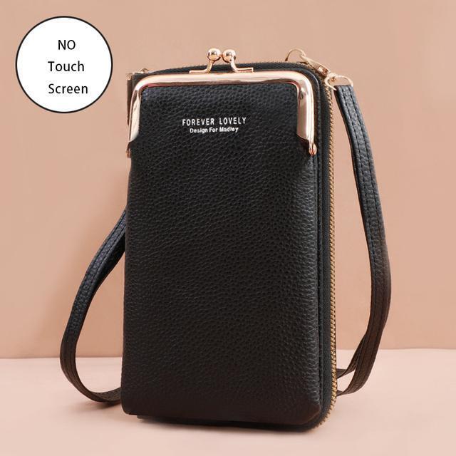 Schwarze Lederhandtasche mit Schulterriemen, elegantes Design, ideal für Damen.