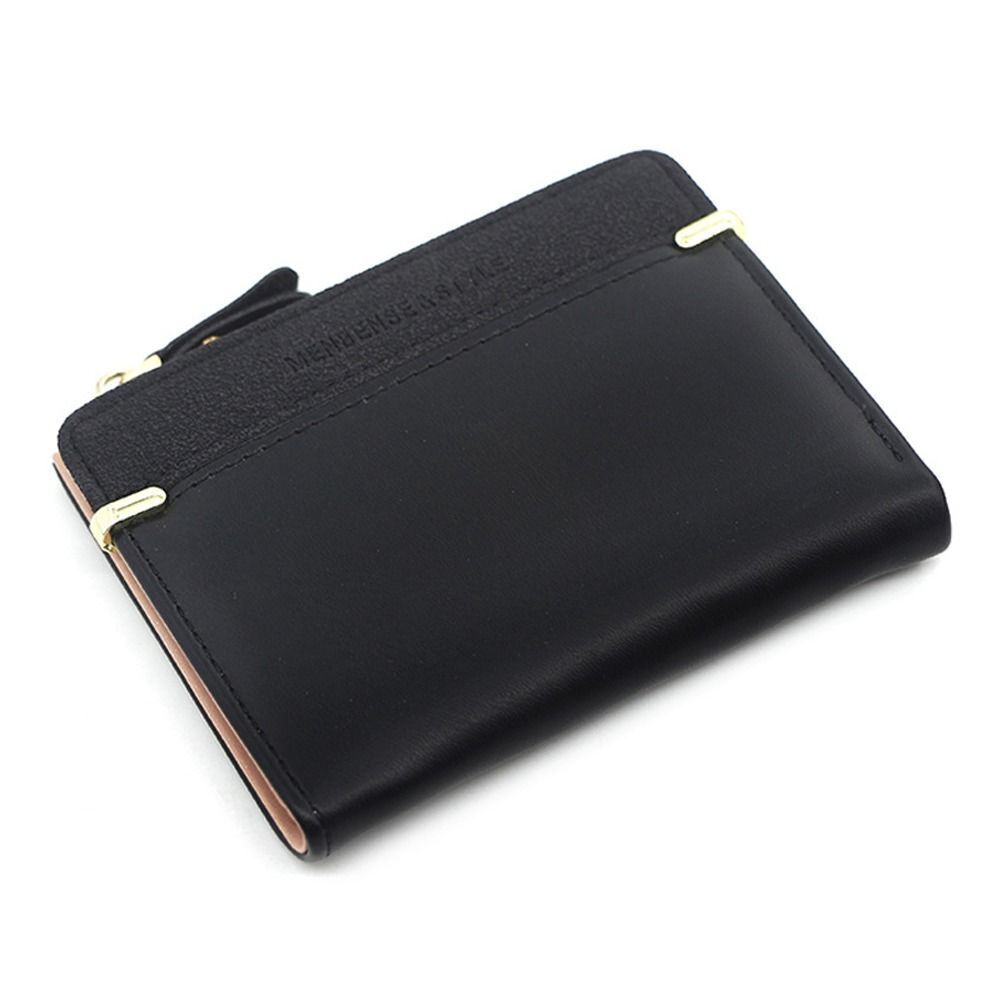 Schwarze Leder-Geldbörse mit Reißverschluss, minimalistisches Design, Herren-Accessoire.
