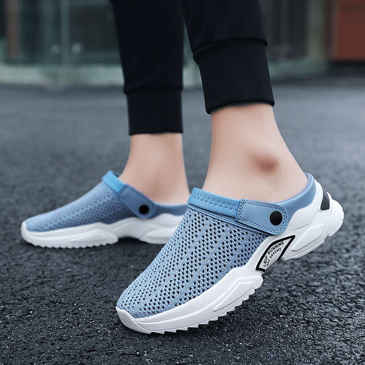Blaue Mesh-Sneaker für Damen, atmungsaktiv, rutschfest, ideal für Sport und Freizeit.