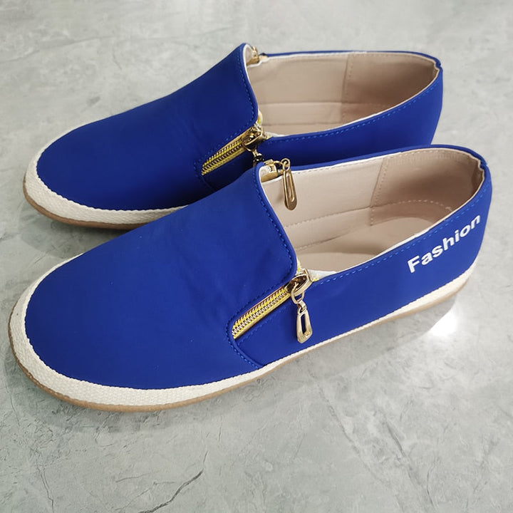 Blaue Slip-On-Sneaker mit Reißverschluss, modisch, bequem, für Herren, Freizeit, rutschfest.