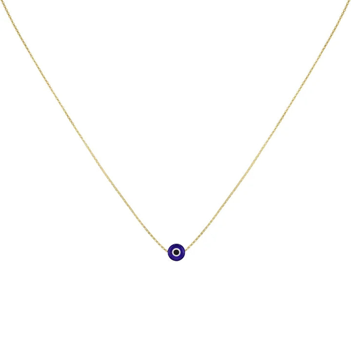 Goldene Halskette mit blauem Auge-Anhänger, modisches Schmuckstück für Damen.