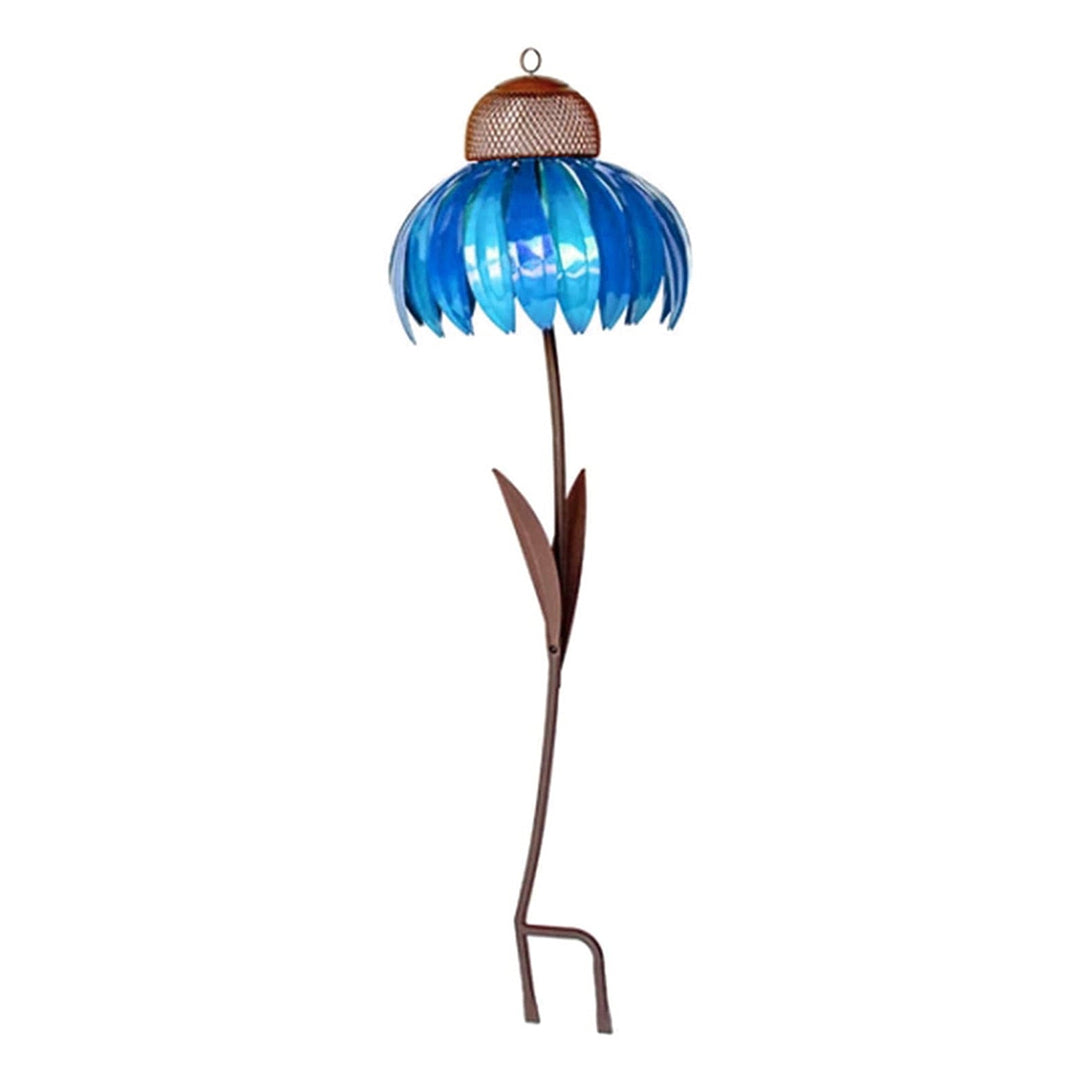 Blaue Metall-Gartenblume, Solarleuchte, dekorative Gartenbeleuchtung, wetterfest.