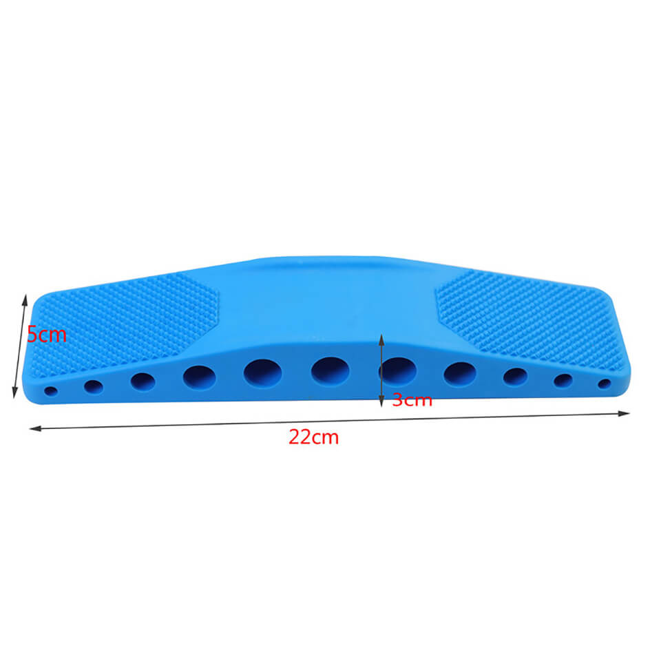 Blaue Pferdebürste aus Kunststoff, ergonomisch, 22 cm, für Fellpflege.