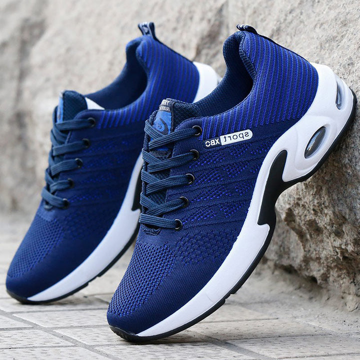 Blaue Sportschuhe Herren, atmungsaktiv, rutschfest, Mesh-Obermaterial, Outdoor-Laufschuhe.