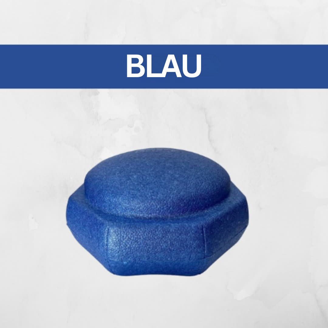 Blauer Balancekissen aus Schaumstoff für Fitness und Rehabilitation, rutschfest, langlebig.