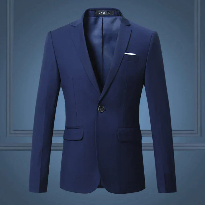 Eleganter Herrenanzug, dunkelblau, Slim Fit, Business-Casual, hochwertig, große Größen.