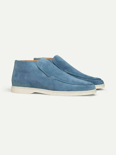 Blaue Herren-Loafer aus Wildleder, City-Stil, weiche Sohle, modisch und bequem.
