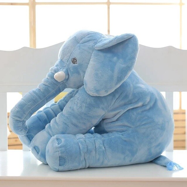 Blauer Plüschelefant, Kuscheltier, weiches Spielzeug, Kinderzimmer-Dekoration, Geschenkidee.