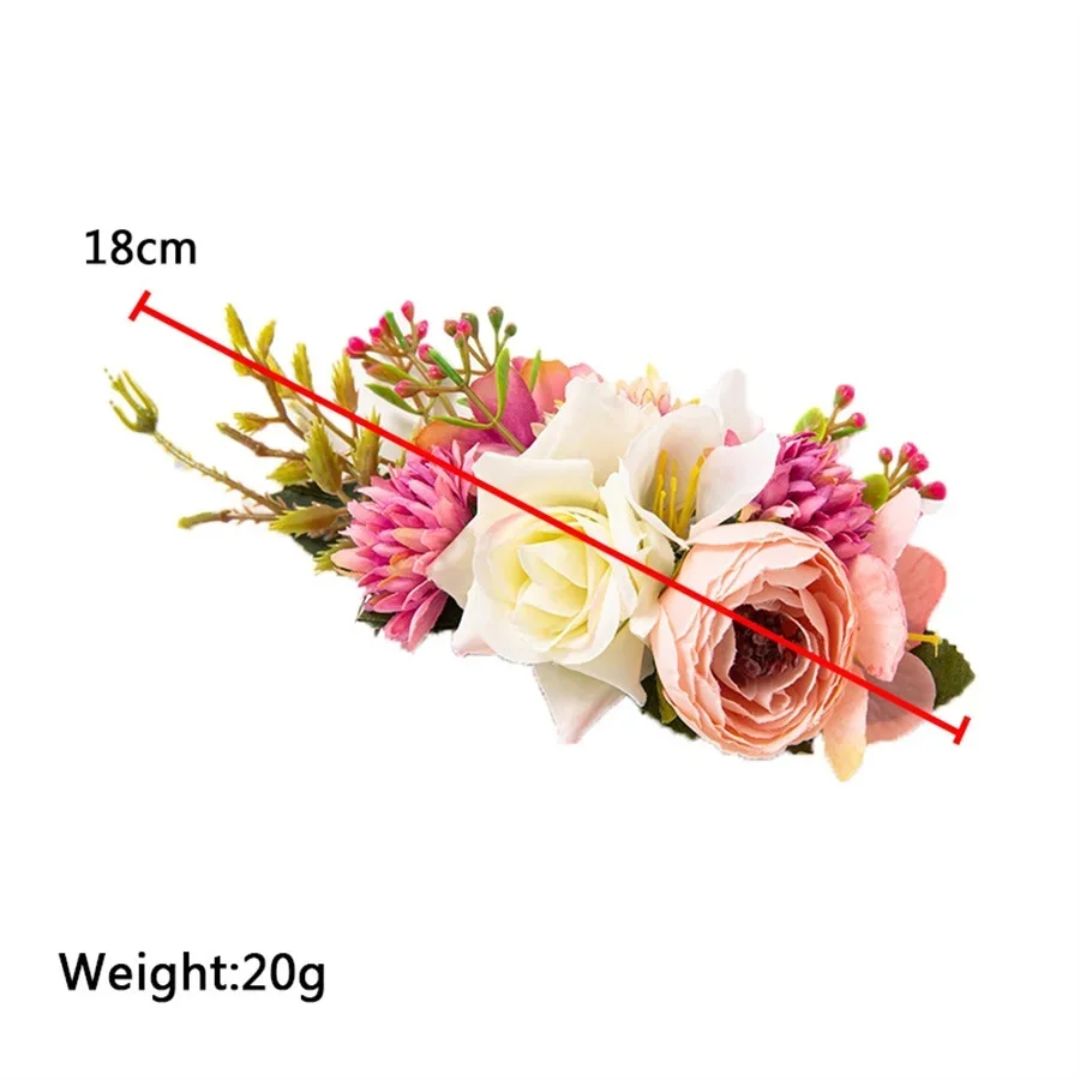 Künstliche Blumenarrangement, 18cm, rosa und weiße Blüten, Dekoration, 20g, Seidenblumen.