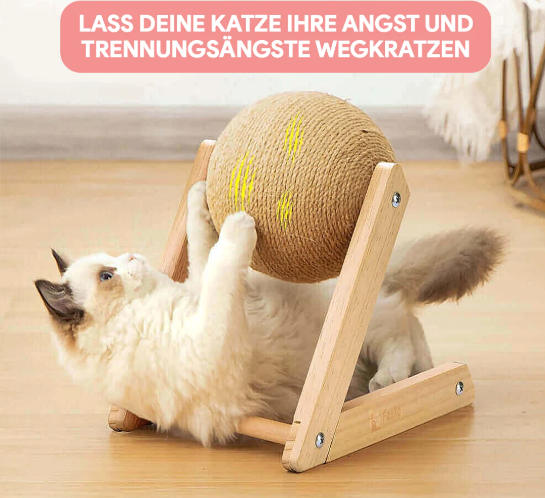 Katzen-Kratzbaum aus Holz, langlebig, für Nagelpflege, schützt Möbel, lustiges Katzenspielzeug.