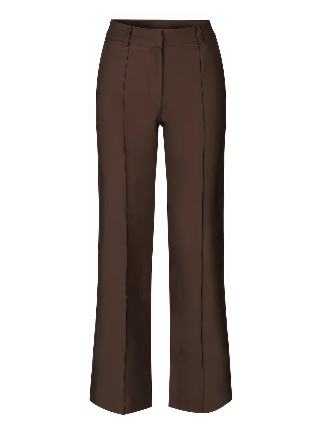 Braune Damenhose, gerade geschnitten, elegant, aus Baumwolle, ideal für Büro und Freizeit.