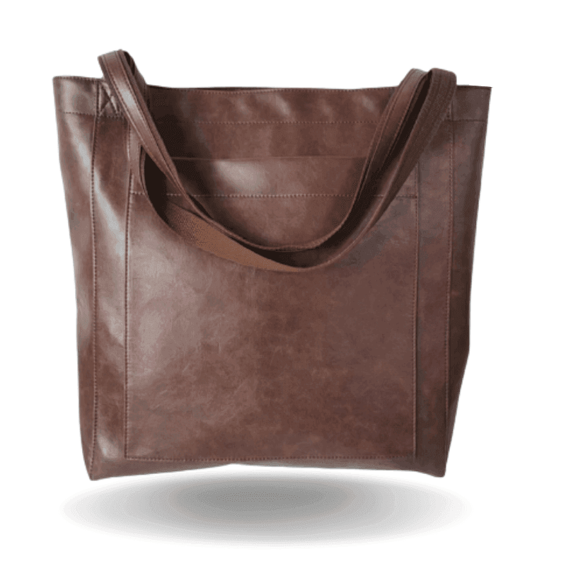Braune Ledertasche, langlebig, modisch, Einkaufstasche, Damenaccessoire, hochwertig.