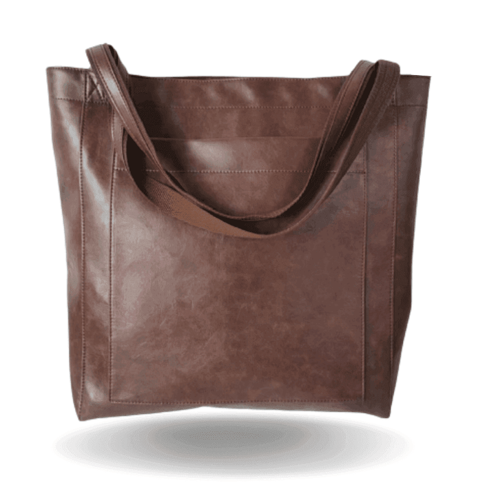 Braune Ledertasche, langlebig, modisch, Einkaufstasche, Damenaccessoire, hochwertig.