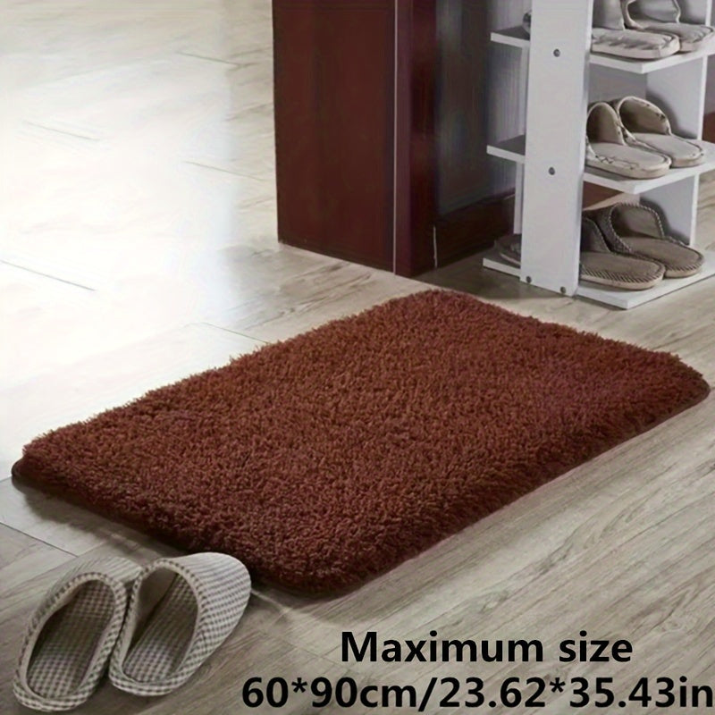 Brauner Teppich 60x90 cm, flauschig, rutschfest, für Badezimmer, Wohnzimmer, Schlafzimmer.