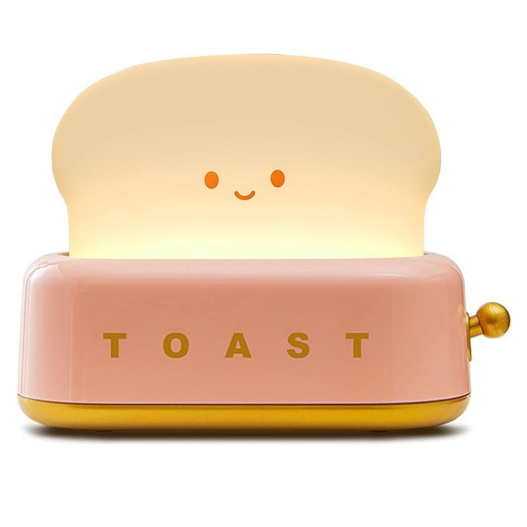Nachtlicht Kinder, Toast-Design, rosa, LED, dimmbar, Schlafzimmer-Dekor, süßes Geschenk.