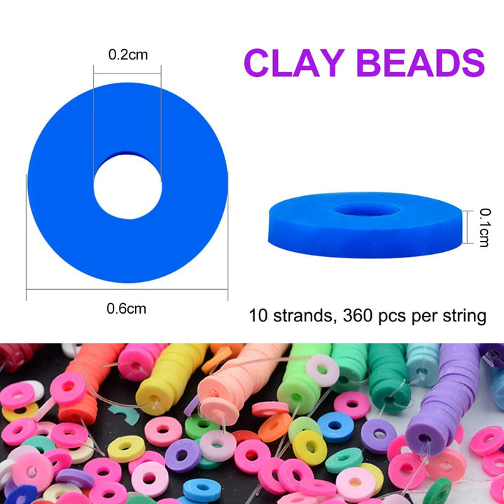 Bunte 6mm Heishi-Perlen aus Polymer Clay für Schmuckherstellung, DIY Bastelset.