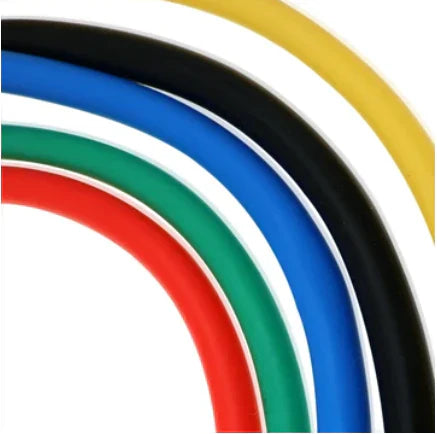 Bunte Schrumpfschläuche, gelb, schwarz, blau, grün, rot, Isolierung, Kabelschutz, flexibel.