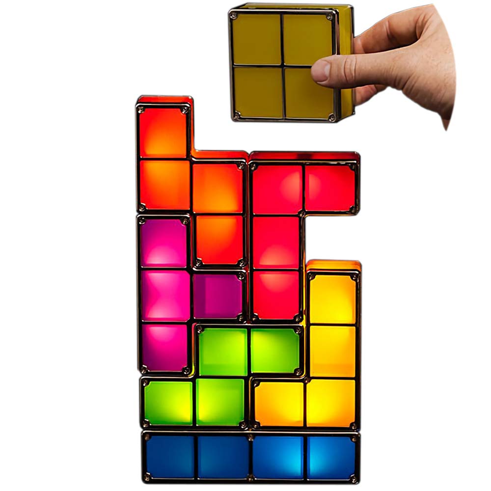 Tetris Lampe, bunte LED-Leuchten, stapelbare Blöcke, Retro-Spielzeug, Dekoration.