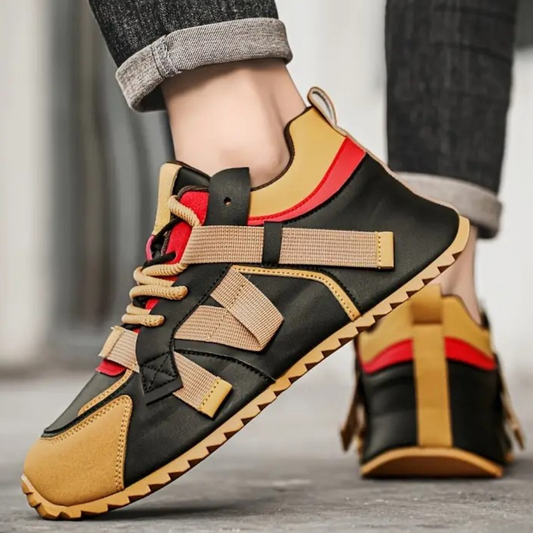 Modische schwarz-gelbe Sneaker, Unisex, atmungsaktiv, rutschfest, Freizeitschuhe.