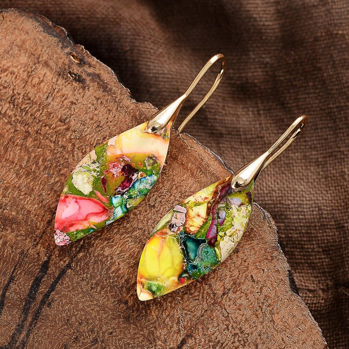 Bunte Boho-Ohrringe, handgefertigt, Haken, Damen-Schmuck, Statement, mehrfarbig.