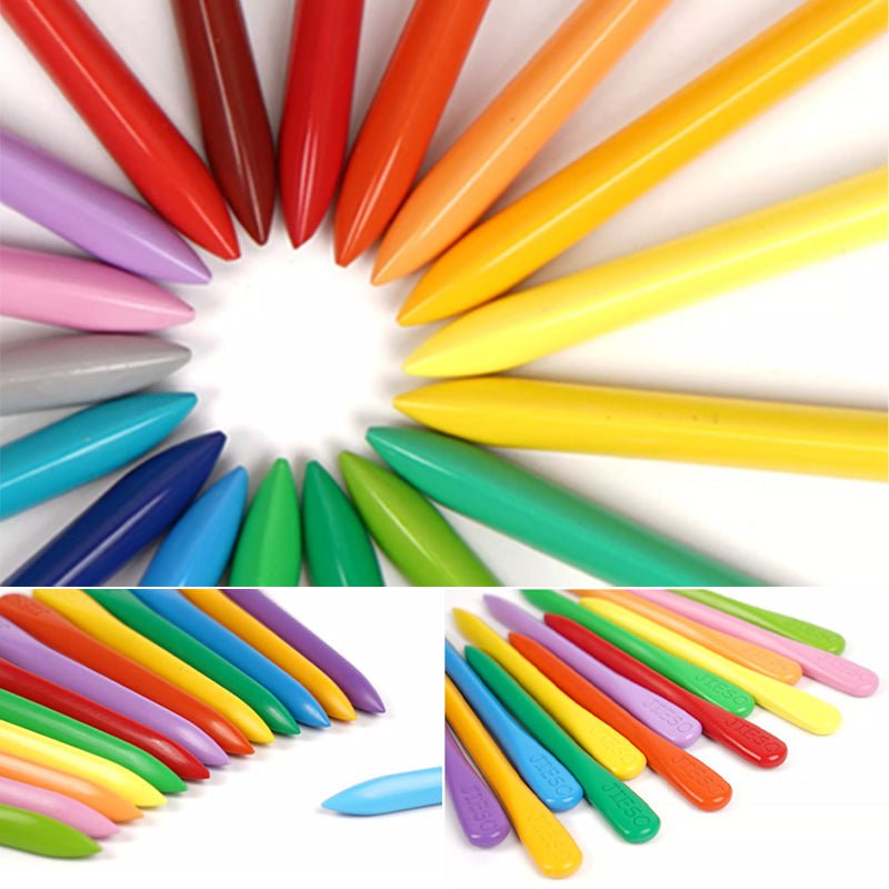 Bunte Wachsmalstifte in verschiedenen Farben, ideal für Kinder, kreative Malerei, langlebig.