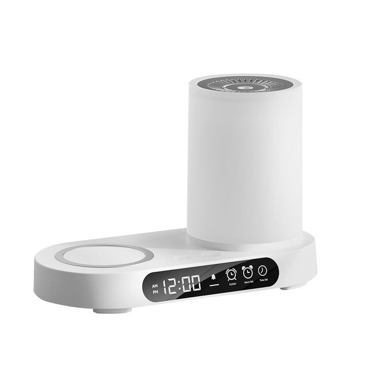 Weißer Aroma-Diffuser mit LED-Anzeige und Touch-Bedienfeld, modernes Design.