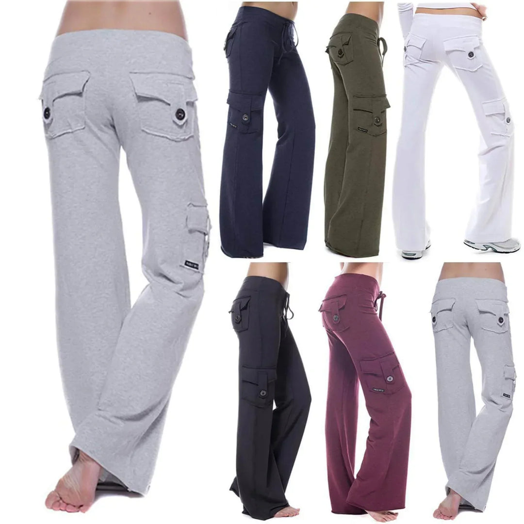 Dámské Bootcut Cargo Kalhoty s kapsami – Isabella Podzimní edice