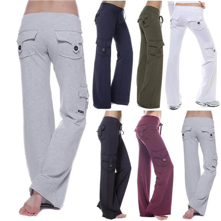 Dámské Bootcut Cargo Kalhoty s kapsami – Isabella Podzimní edice